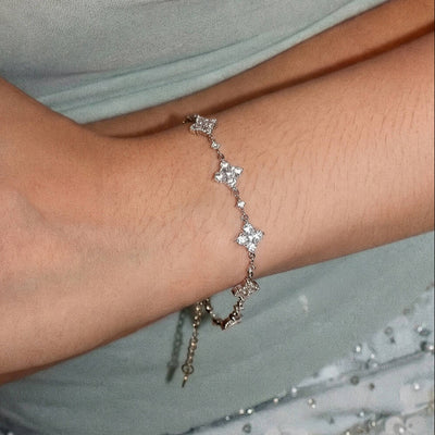 Lunather™ Starlit Clover 6A Cubic Zirconia Bracelet