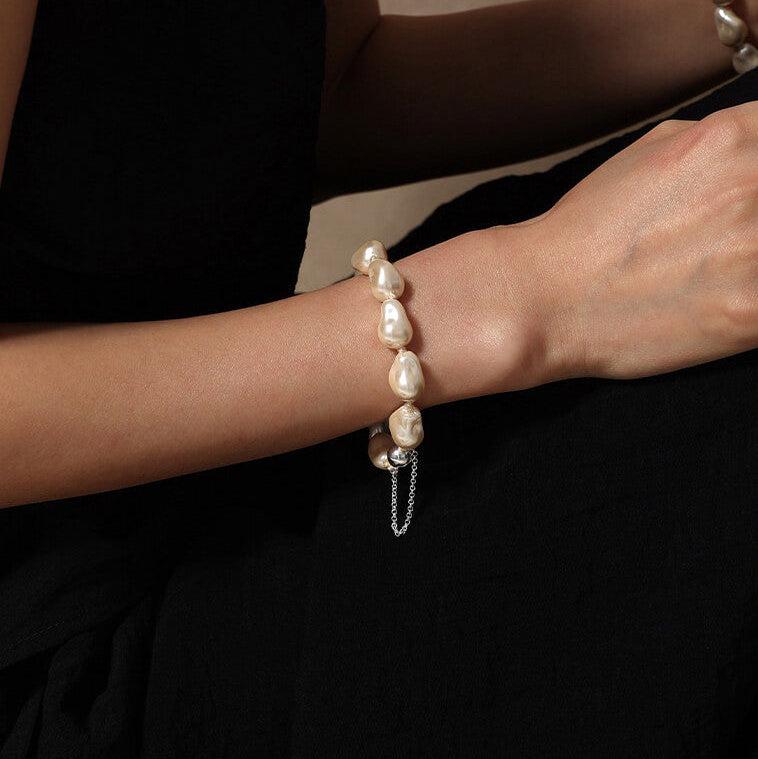 Lunather™ Liquid Light Baroque Crystal Pearl Bracelet