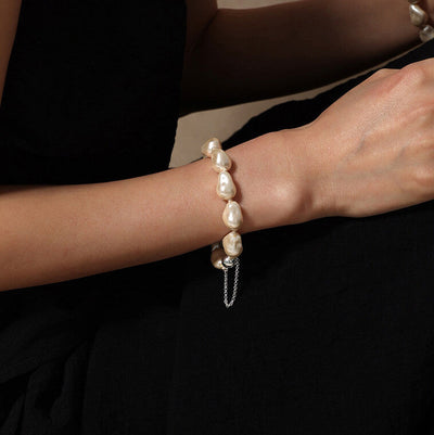 Lunather™ Liquid Light Baroque Crystal Pearl Bracelet