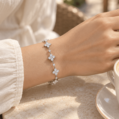 Lunather™ Starlit Clover 6A Cubic Zirconia Bracelet
