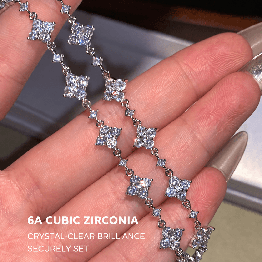 Lunather™ Starlit Clover 6A Cubic Zirconia Bracelet