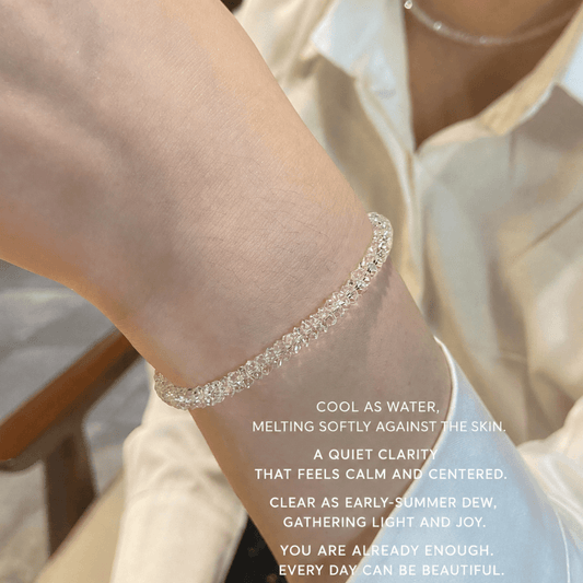 Lunather™ Crushed Ice Clear Quartz Bracelet