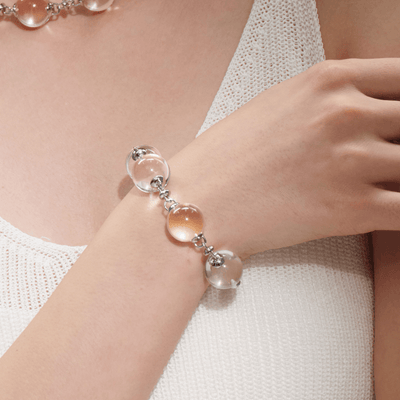 Lunather™ Floating Bubble Clear Quartz Bracelet