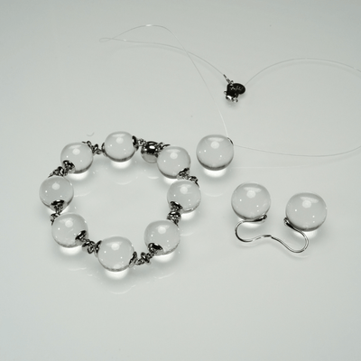 Lunather™ Floating Bubble Clear Quartz Bracelet