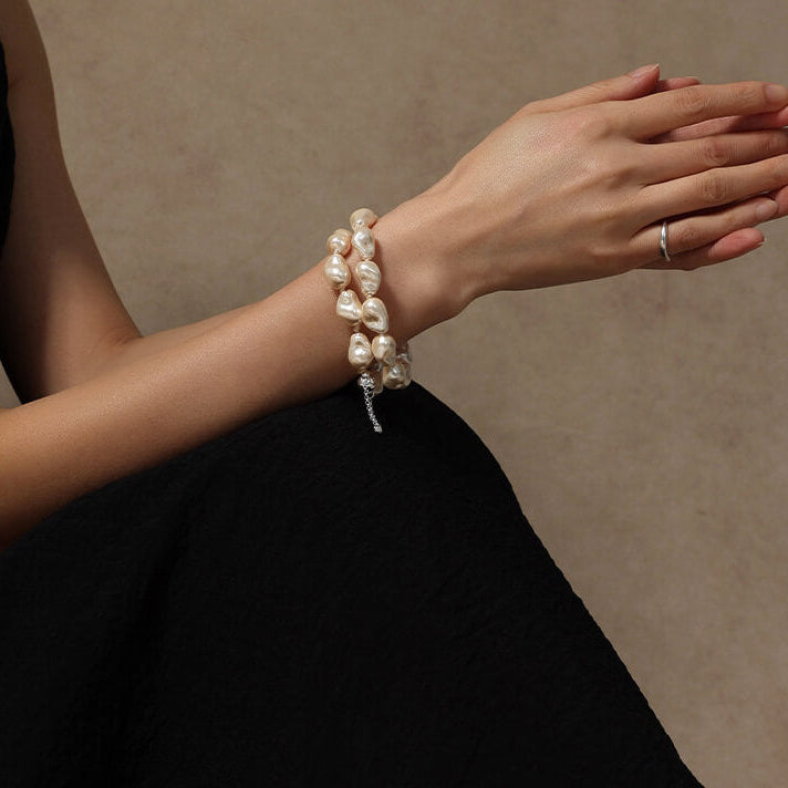 Lunather™ Liquid Light Baroque Crystal Pearl Bracelet