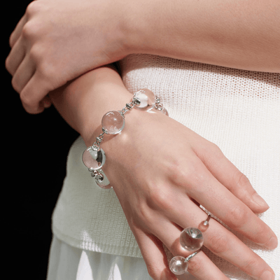 Lunather™ Floating Bubble Clear Quartz Bracelet