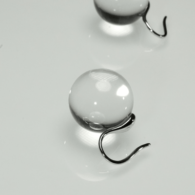 Lunather™ Floating Bubble Clear Quartz Earrings