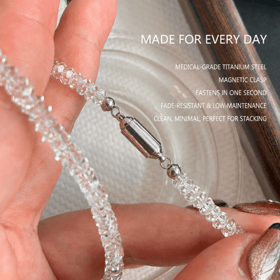 Lunather™ Crushed Ice Clear Quartz Bracelet