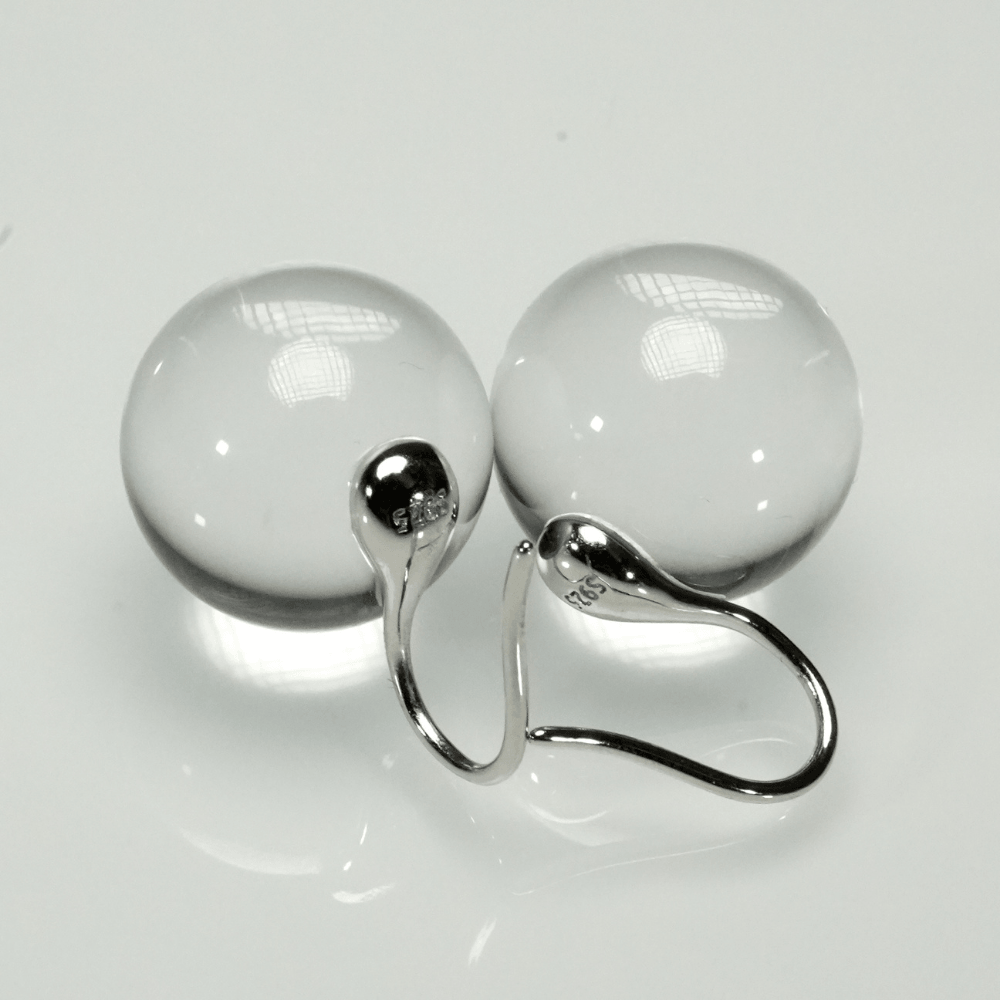Lunather™ Floating Bubble Clear Quartz Earrings