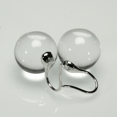 Lunather™ Floating Bubble Clear Quartz Earrings