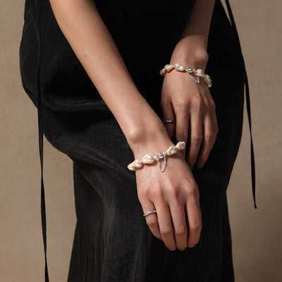 Lunather™ Liquid Light Baroque Crystal Pearl Bracelet