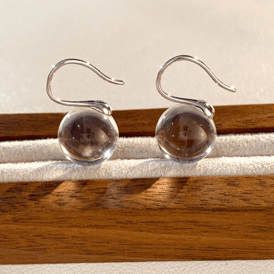 Lunather™ Floating Bubble Clear Quartz Earrings