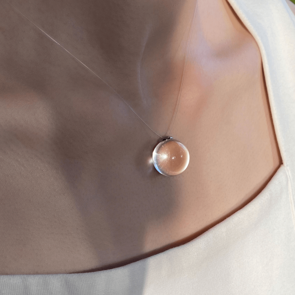 Lunather™ Invisible Floating Bubble Clear Quartz Necklace