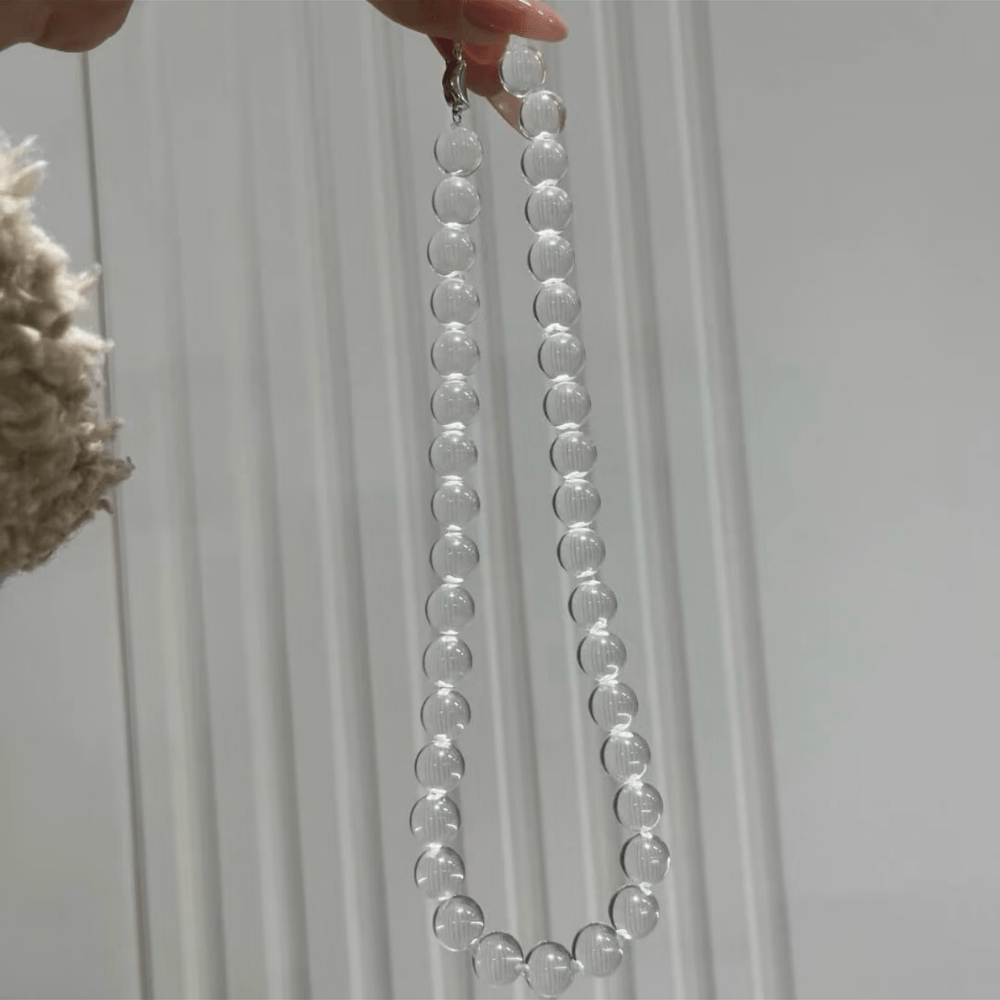 Water Bubble Clear Quartz Necklace