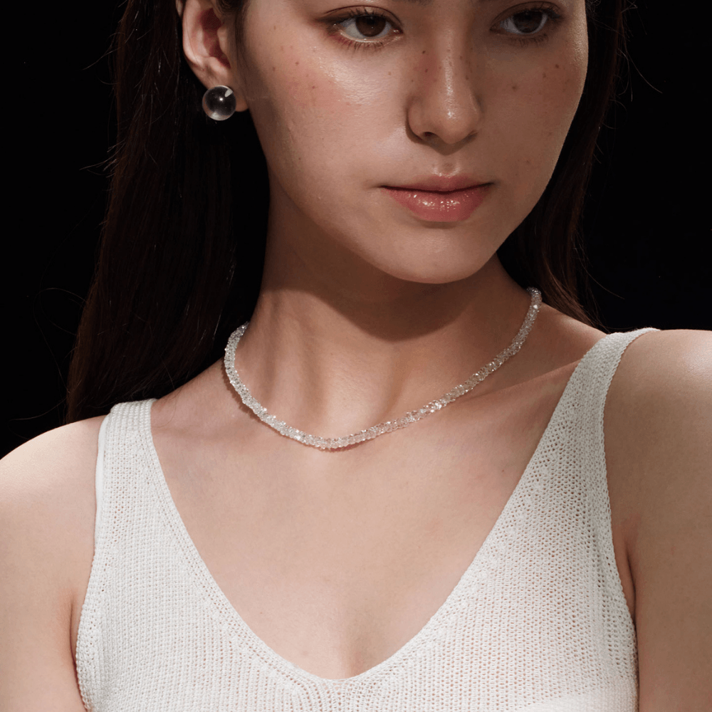 Lunather™ Crushed Ice Clear Quartz Necklace