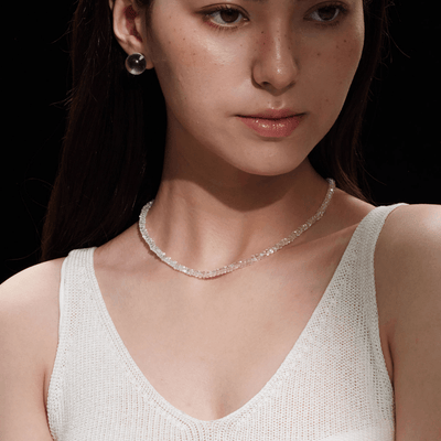 Lunather™ Crushed Ice Clear Quartz Necklace