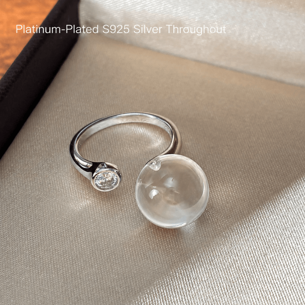 Lunather™ Invisible Floating Bubble Clear Quartz Ring