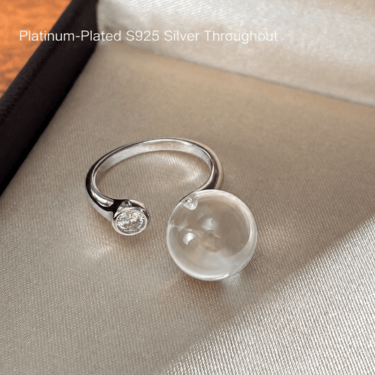 Lunather™ Invisible Floating Bubble Clear Quartz Ring
