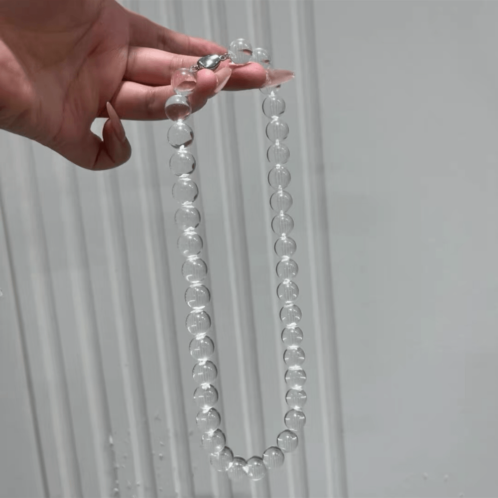 Water Bubble Clear Quartz Necklace