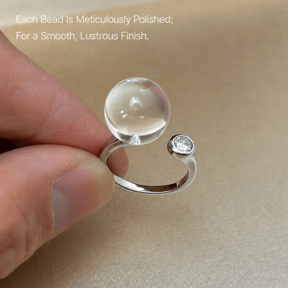 Lunather™ Invisible Floating Bubble Clear Quartz Ring