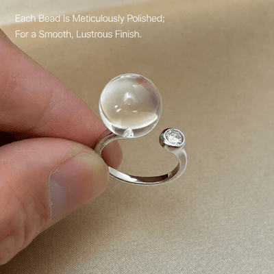 Lunather™ Invisible Floating Bubble Clear Quartz Ring
