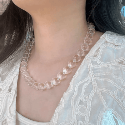 Water Bubble Clear Quartz Necklace
