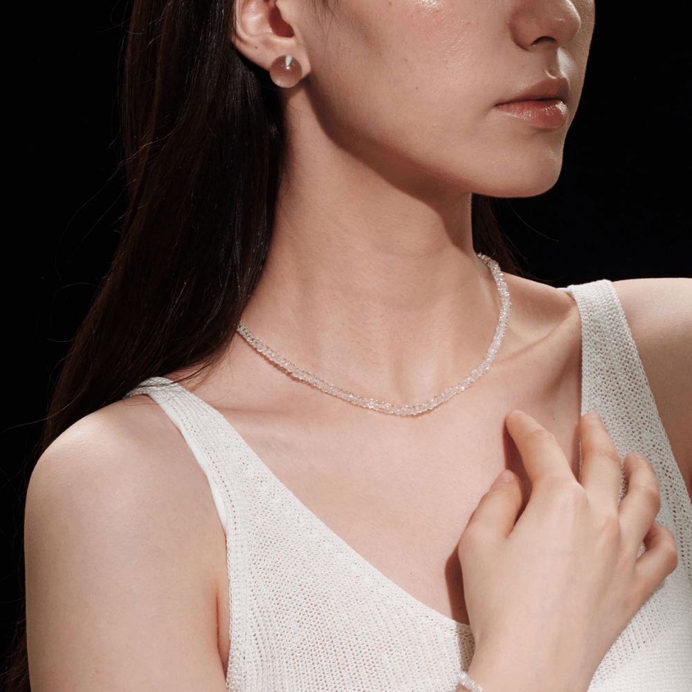 Lunather™ Crushed Ice Clear Quartz Necklace
