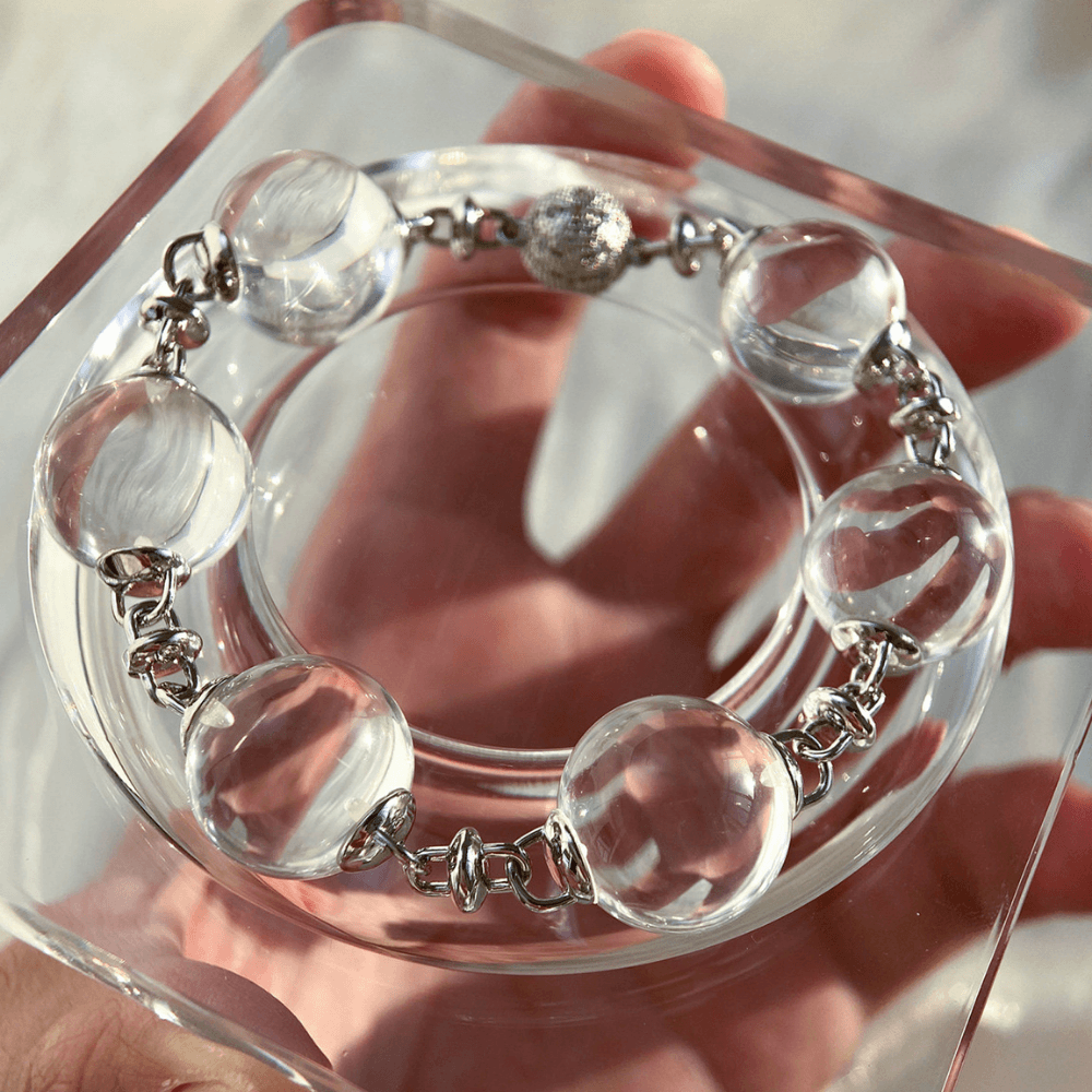 Lunather™ Floating Bubble Clear Quartz Bracelet