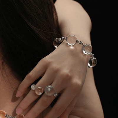 Lunather™ Floating Bubble Clear Quartz Bracelet