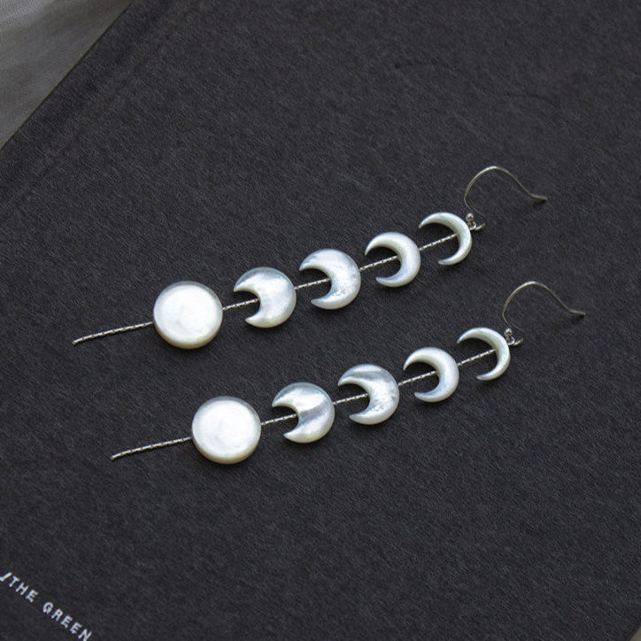 Lunather™ Lunar Phase Natural Pearl & Mother-of-Pearl Earrings