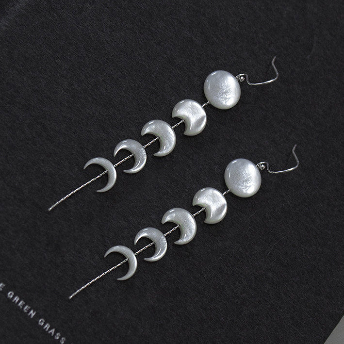 Lunather™ Lunar Phase Natural Pearl & Mother-of-Pearl Earrings