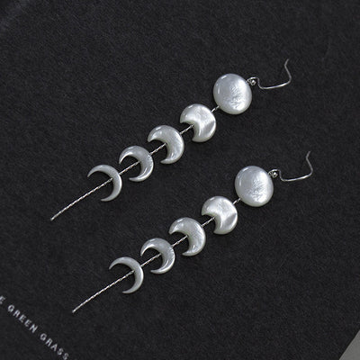Lunather™ Lunar Phase Natural Pearl & Mother-of-Pearl Earrings