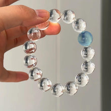 Lunather™ Ocean’s Tear Aquamarine & Clear Quartz Bubble Bracelet