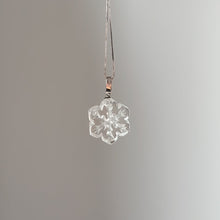 Lunather hand-carved clear quartz snowflake pendant, view 1