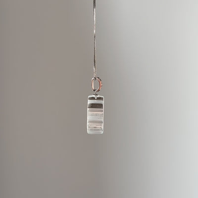 Lunather hand-carved clear quartz snowflake pendant, view 2