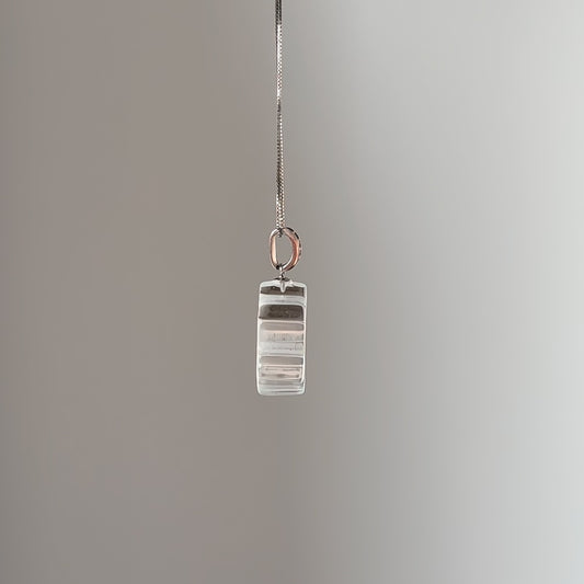 Lunather hand-carved clear quartz snowflake pendant, view 2